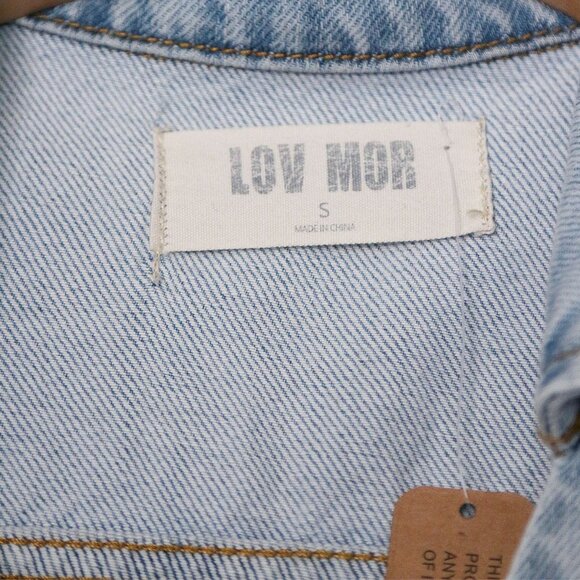 NEW Lov Mor Light Blue Wash Denim Wide Leg Jumpsuit S Cotton Blend High Waist - Picture 8 of 14